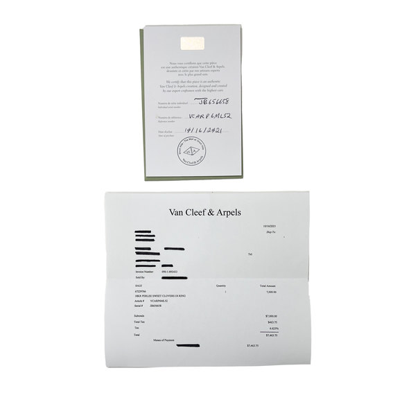 Van Cleef & Arpels Perlee Ring in 18k Rose Gold 0.31 CTW - Picture 4 of 4